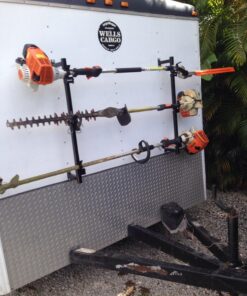 Buyers Products LT12 Landscape Trimmer Edger Locking Rack for Enclosed Trailers & Walls Holds 3 Yard Lawn Weed Whackers Tools, Pack of 1, Black Trimmer Rack 18 81JZmmJQIQL