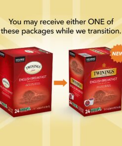 Twinings English Breakfast Tea K-Cup Pods for Keurig, Caffeinated, Smooth, Flavourful, Robust Black Tea, 24 Count (Pack of 1) 24 Count (Pack of 1) 14 81Ja2FYaWkL