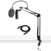 Audio-Technica AT2020 Condenser Studio Microphone Bundle with Studio Stand, Pop Filter and XLR Cable (4 Items) 14 81JaBmHZTxL