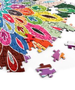 Bgraamiens Puzzle-Blooming Color-1000 Pieces Gradient Puzzle Color Challenge Blue Board Round Jigsaw Puzzles 33 81JaCThz5oL