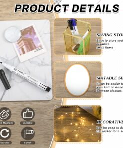 Honoson 13 Pcs Locker Organizer and Decorating Kit, First Day of School Essentials for Girl Marble Print Whiteboard with Markers Locker Shelf Plush Area Rug String Light Mirror Magnetic Cup and Magnet 9 81JaLW8DmTL