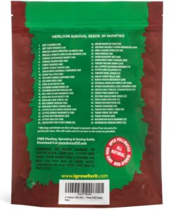 Heirloom Vegetable Seeds Non GMO Survival Seed Kit - Part of Our Legacy and Heritage - 50 Varieties 100% Naturally Grown- Best for Gardeners Who Raise Their Own Healthy Food 1 29 81JblMWPcuL