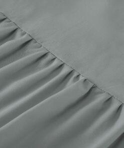 TILLYOU Ruffled Crib Skirt with Pompoms, Microfiber Nursery Crib Toddler Bedding Skirts for Baby Boys Girls, 14" Drop, Charcoal Grey Polyester 9 81Jc7NPNNRL