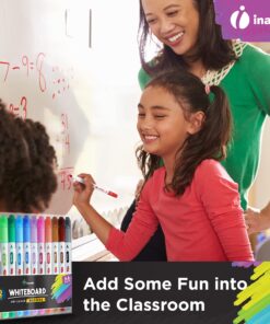 Dry Erase Markers for Whiteboard – Ultra Fine Tip White Board Markers – Dual Tip, Pastel Colors - Fine Point Erasable Markers - 12 Set 26 81JcnSbLYSL