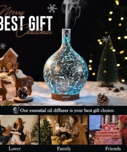 Porseme Silver Plated Essential Oil Diffuser Glass Aromatherapy Ultrasonic Humidifier Cool Mist, Auto Shut-Off,Timer Setting, BPA Free for Home Hotel Yoga Leisure SPA Office Premium Gift 100ml A3-100ml Silver Plated Aladdin 13 81JdhXcpFaL