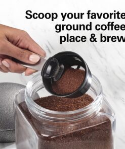 Hamilton Beach The Scoop Single Serve Coffee Maker & Fast Grounds Brewer, Brews in Minutes, 8-14oz. Cups, Stainless Steel 28 81JeYZGF1pL 1