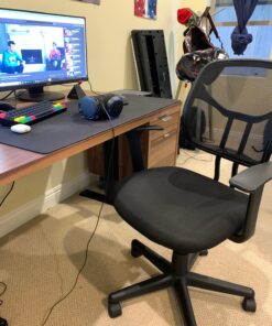 Amazon Basics Mesh Mid-Back Adjustable-Height 360-Degree Swivel Office Desk Chair with Armrests and Lumbar Support, Black 39 81JeatmJ qL