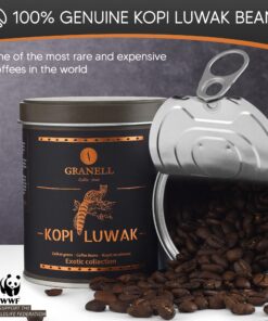 Granell Kopi Luwak Coffee Beans – Ethically Sourced Wild Civet Coffee, Gourmet Coffee Beans, Indonesian Luwak Arabica Whole Bean Coffee, Popular Coffee Gifts for Coffee Lovers, Men & Women 100g/3.5oz 3.52 Ounce (Pack of 1) 10 81JfBVI0H4L