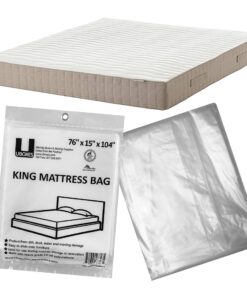 uBoxes Moving Supplies King Mattress Cover/Bag 76" x 15" x 104", Clear 8 81JfQ1ZR1tL