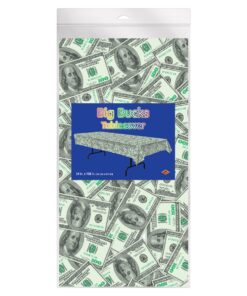 Beistle Big Bucks Tablecover, 54” x 108” – Plastic Table Cloth, Casino Theme Party Decorations, Casino Themed Party Supplies, Money Party Decorations, Dollar Bill Table Cloth 1 22 81JgYIsWDgL