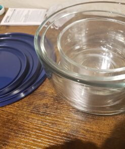 Pyrex Simply Store 6-Pc Glass Food Storage Container Set with Lid, 7-Cup, 4-Cup, & 2-Cup Round , BPA-Free Lid, Dishwasher, Microwave and Freezer Safe , Blue 6 PIECE Medium 27 81Jh9hiVfjL 1