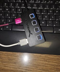 Sabrent 4-Port USB Hub, USB 3.0 Fast Data Hub with Individual LED Power Switches, 2 Ft Cable, Slim & Portable, for Mac & PC (HB-UM43) 33 81Jhycc73yL