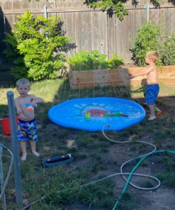 Jasonwell Splash Pad Sprinkler/ Play Mat for Kids, Outdoor Water Toys Inflatable for Baby Toddler Boys Girls Children Age 18+ Months ,Outside Backyard Dog Pool Shark 68" 33 81JiAu 4y3L