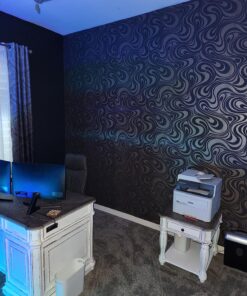 Q QIHANG Modern Abstract Curve 3D Wallpaper Roll Mural Papel De Parede Flocking for Striped Black Brown Color Unpasted Living Room Wall Paper 0.7m x 8.4m=5.88㎡ 33 81JiJcMRsBL