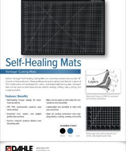 Dahle Vantage 10670 Self-Healing Cutting Mat, 9"x12", 1/2" Grid, 5 Layers for Max Healing, Perfect for Crafts & Sewing, Black 15 81Jk3g2y6hL