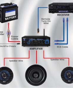 Pyle Car Audio Wiring Kit - 20ft 8 Gauge Power Wire 1000 Watt Amplifier Hookup for Battery Head Unit & Stereo Speaker Installation Sound System - Marine Grade Cable Wired & Gold Plated Fuse PLMRAKT8 Standard Packaging 9 81Jk74xmLsL 1