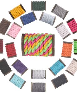 Ravenox Natural Twisted Cotton Rope | Made in The USA | Strong Triple-Strand Cordage for Sports, Décor, Pet Toys, Crafts, Macramé & Indoor Outdoor Use| by The Foot & Diameter (Multiple Color) Pink, Gold, Lime Glitter 1/2 Inch x 100 Feet 9 81JkA8EK92L 4