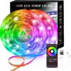 100FT Smart LED Strip Lights (2 Rolls of 50ft), RGB Strip Lights Sync to Music with 40 Key Remote Controller LED Lights for Bedroom,Christmas Lights decration (Multi-Colored, 100FT) Multicolor 100 Feet