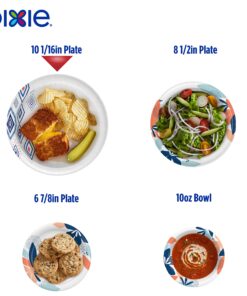 Dixie 10 Inch Paper Plates, Dinner Size Printed Disposable Plate, 204 Count (3 Packs of 68 Plates) White 24 81JliO8R9L