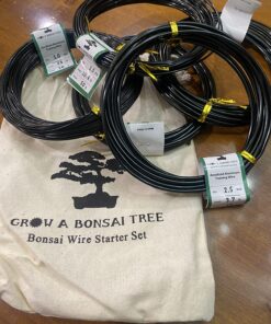 Anodized Aluminum Bonsai Training Wire 5-Size Starter Set with Canvas Bag - 1.0mm, 1.5mm, 2.0mm, 2.5mm, 3.0mm (147 feet total) - Choose Your Color (5 Sizes, Black) 5 Sizes 35 81JmmPZ3TRL