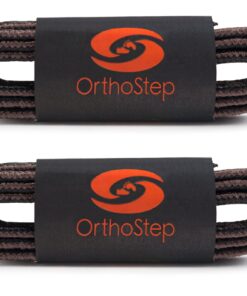 OrthoStep Thin Round Athletic Nylon Shoelaces - Fused Tips - Work Boot Laces 2 Pair Pack - Made in the USA 32" (81 cm) Black - Brown Combo 10 81Jn4GLxOfL