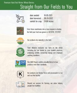 Hard Red Winter Wheat Berries | 5 LBS | Family Farmed in Washington State | Non-GMO Project Verified | 100% Non-Irradiated | Certified Kosher Parve | Field Traced | Burlap Bag 5 Pound (Pack of 1) 29 81Jn9R2NdpL