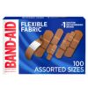 Band-Aid Brand Flexible Fabric Adhesive Bandages for Wound Care & First Aid, Assorted Sizes, 100 ct 100 Count