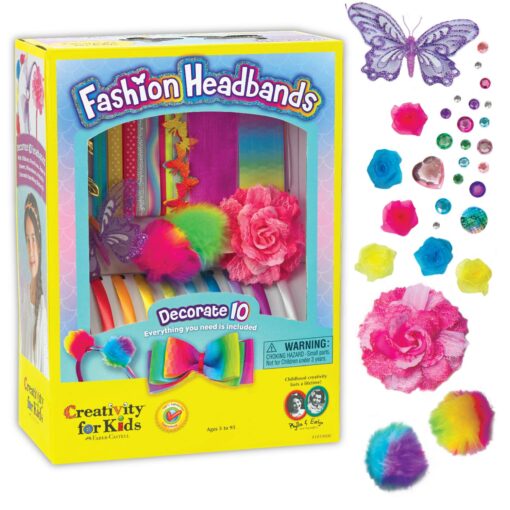 Creativity for Kids Fashion Headband Making Kit - Makes 10 DIY Headbands, Arts and Craft Kits for Ages 5-7+, Kids Activities, Birthday Gifts for Girls Fashion Headbands