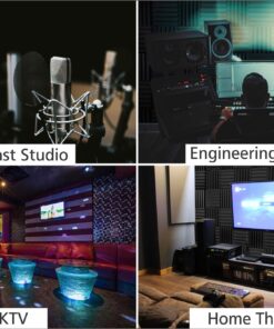 A2S 24 Pack 2-Inch Acoustic Panels w/Adhesive Stickers - Fireproof - SGS Certified - Sound Proof Foam Panels - Non Toxic - Top Quality - Ideal for Home & Studio Sound Deadening - High Density Black 24 pack 39 81JoMKZLeRL