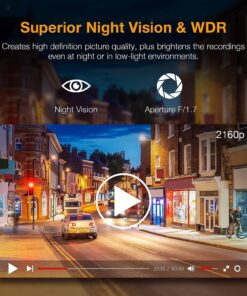 Rexing V1GW-4K Ultra HD Car Dash Cam w/Built-in GPS Logger, 2.4" LCD Screen,Wi-Fi,170° Wide Angle Dashboard Camera Recorder with G-Sensor, WDR, Loop Recording, Supercapacitor, Mobile App, up to 256GB 15 81JoeLtqQQL