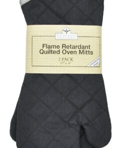 Alternative view of Nouvelle Legende Flame Retardant Kitchen and BBQ Heavy Duty Burn Protection Quilted Mitt, 17 Inches, Black, 2-Pack