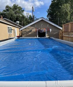 Intex Solar Pool Cover for 18' x 9' Rectangular Frame Outdoor Swimming Pools with Carrying Storage Bag, (Pool Cover Only), Blue Solar Cover 37 81Jq5NyzjJL