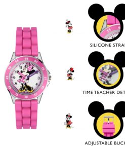 Accutime Kids Disney Mickey Mouse Minnie Mouse Analog Quartz Time Teacher Wrist Watch for Toddlers, Boys & Girls to Learn How to Tell Time Minnie Pink 17 81Js0t pvJL