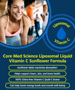 Core Med Science Liposomal Vitamin C 1000mg Liquid - Sunflower Formula, 5 Fl Oz - Natural Liposomal Vitamin C Non-GMO Supplement - Immune System Booster for Adults - Supports Collagen Formation 10 81Jt67GoF8L