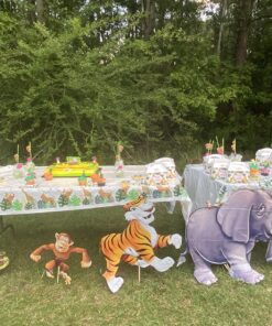 Beistle 6 Piece Plastic Jungle Theme Safari Animal Photo Backdrops for Birthday Party Supplies, 17” – 64”, Multicolored Jungle Animal 36 81JvTn224FL