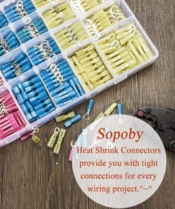 810PCS Heat Shrink Connectors - Sopoby Electrical Wire Connectors Crimp Connectors - Insulated Automotive Marine Wire Terminal Kit - Ring Fork Hook Spade Butt Splices 810PCS Heat Shrink Connector Kit 11 81JveB0dCgL