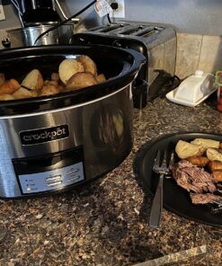 Crock-Pot Large 8 Quart Programmable Slow Cooker with Auto Warm Setting and Cookbook, Black Stainless Steel 25 81Jw6hBcXL