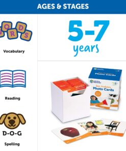 Learning Resources Basic Vocabulary Photo Cards, Vocabulary/Phonics Learning, Educational Games for Kids, 156 Cards, Ages 5+ 12 81JyJ1br13L