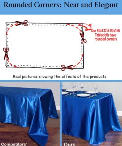LinenTablecloth 90 x 132-Inch Rectangular Polyester Tablecloth with rounded corners Black 90" x 132" 22 81JzPhfCcNL