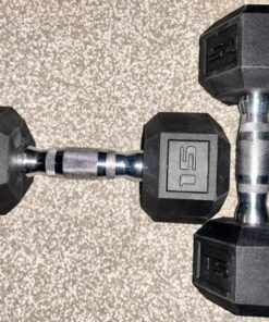 CAP Barbell Coated Dumbbell Weight | Multiple Handle Options Hex 15 LB 21 81K0fQSi8AL