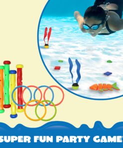 JOYIN 30 Pcs Diving Pool Toys for Kids Ages 3-12 Jumbo Set with Storage Bag Pool Games Summer Swim Water FishToys 16 81K0k1c6mSL