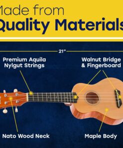 Hola! Music HM-21PK Soprano Ukulele Bundle with Canvas Tote Bag, Strap and Picks, Color Series, Pink Soprano 21 Inch 16 81K0ohmPQYL