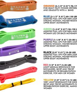 Draper's Strength Heavy Duty Resistance Stretch Loop Bands for Powerlifting Workout Exercise and Assisted Pull Ups #02 Red 15 81K1oFu2goL