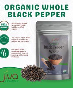 Alternative view of Jiva Organics Black Peppercorns Whole 7 Ounce Bag | Non-GMO, Steam Sterilized, Whole Black Pepper For Grinder Refill 7 Ounce (Pack of 1)