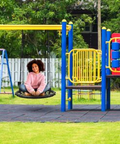 Sorbus Saucer Tree Swing- Kids Outdoor Disc Round Swing - 24" Heavy Duty 220lbs Seat- Easy Install Flying Saucer Web Circle Swing- Perfect for Gift,Playground, Birthday, Xmas, IndoorOutdoor Tire Swing Net Seat 24 inch 18 81K3iweMS6L