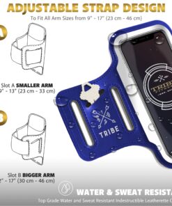 TRIBE Running Phone Holder Armband. iPhone & Galaxy Cell Phone Sports Arm Bands for Women, Men, Runners, Jogging, Walking, Exercise & Gym Workout. Fits All Smartphones. Adjustable Strap, CC/Key Pocket L: iPhone+/Pro Max/XR/XS Max/Galaxy+/Ultra/Note 23 81K4MAvoHIL