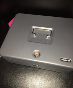 MMF Industries STEELMASTER Tiered Tray Cash Box | 11.81” W x 3.18” H x 9.43” D | 10 Compartments | Tiered Tray Design | Recessed Handle | Secure Cam Lock | Steel Construction 11.8"L x 9.5"W x 3.2"H 26 81K4RZ9wHHL