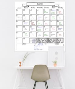 Jumbo Dry Erase Laminated Wall Calendar, Huge 36 Inch by 36 Inch Size, Monthly Planner for Home Office Classroom, Goal Tracker, Reusable PET Film, Never Folded, Includes 5 Markers, 8 Tacks, 1 Eraser white 36 x 36 - 1 month Artsy 20 81K4XUp2QTL