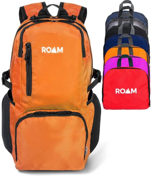 Roam 25L Hiking Daypack - Ultra Lightweight Packable Backpack - Durable, Water Resistant Folding Backpack for Travel, Camping Mango Orange