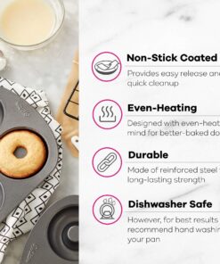 Wilton Non-Stick 6-Cavity Donut Baking Pans, 2-Count Gray Donut Pans 27 81K750tm2LL